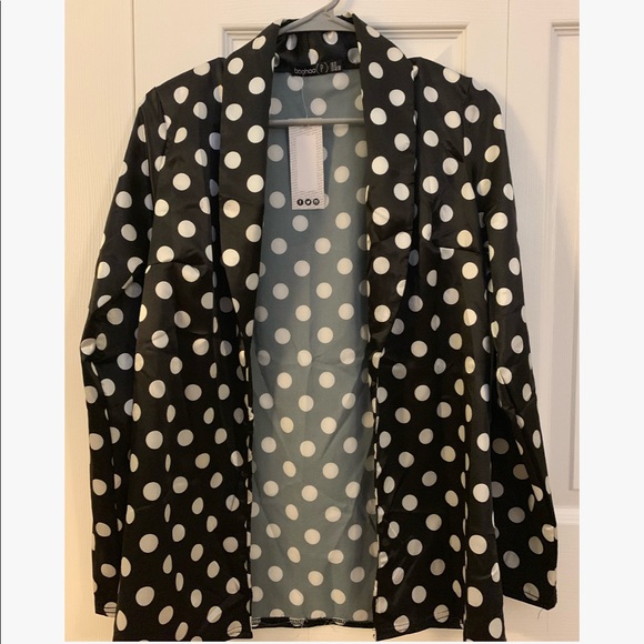 Petite Satin Polka Dot Blazer NWT - Picture 2 of 3
